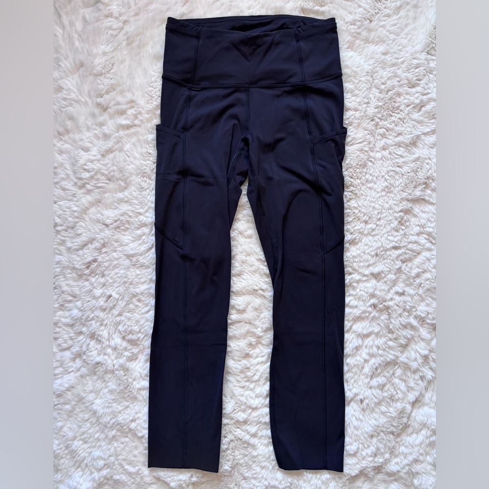 Lululemon Fast and Free High-Rise Crop 23" *Brushed Nulux, Black, Size 4